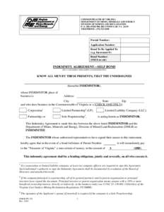 COMMONWEALTH OF VIRGINIA DEPARTMENT OF MINES, MINERALS AND ENERGY DIVISION OF MINED LAND RECLAMATION P. O. DRAWER 900; BIG STONE GAP, VATELEPHONE: (