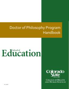 Doctor of Philosophy Program Handbook rev  Table of Contents