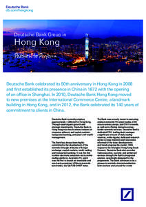 Deutsche Bank db.com/hongkong Deutsche Bank Group in  Hong Kong