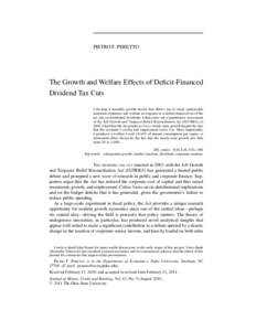 The Growth and Welfare Effects of DeficitFinanced Dividend Tax Cuts