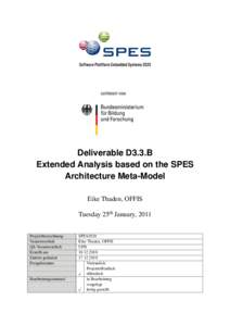 Extended Analysis based on the SPES Architecture Meta-Model