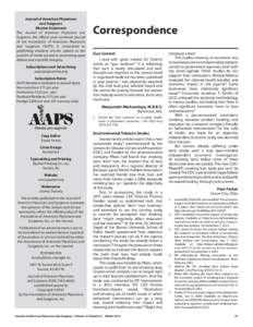 Journal of American Physicians and Surgeons Mission Statement The Journal of American Physicians and Surgeons, the official peer-reviewed journal of the Association of American Physicians