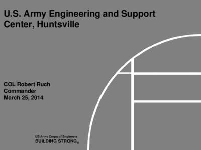 U.S. Army Engineering and Support Center, Huntsville COL Robert Ruch Commander March 25, 2014