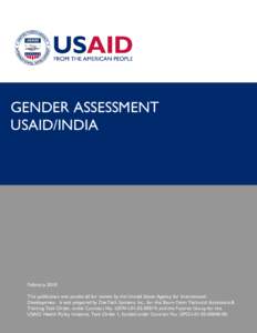 GENDER ASSESSMENT USAID/INDIA, 2010