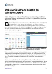 Deploying Bitnami Stacks on Windows Azure In this whitepaper we walk you through the process of setting up a Bitnami cloud image stack on Windows Azure and look at the advantages over other deployment methods.