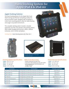 Havis Docking System for Apple iPad 4 & iPad Air Apple Docking Solution