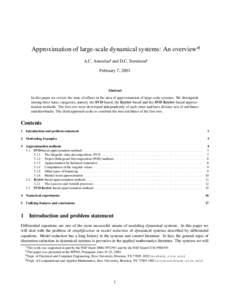 Approximation of large-scale dynamical systems: An overview   A.C. Antoulas  and D.C. Sorensen  February 7, 2001