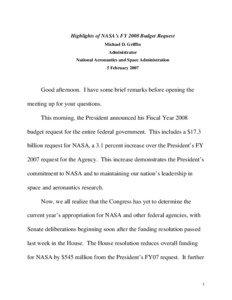 Remarks For AIAA Space 2005 Conference & Exhibition