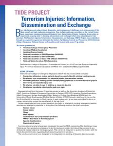TIIDE PROJECT 	 Terrorism Injuries: Information, 	 Dissemination and Exchange B