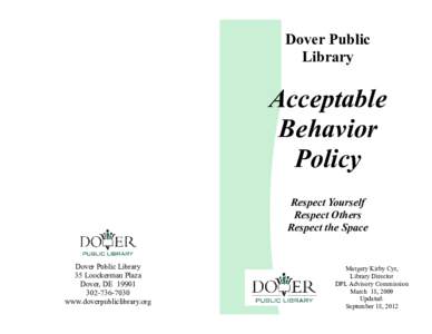 Dover Public Library Acceptable Behavior Policy