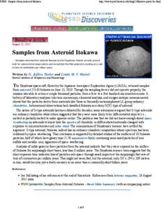 PSRD: Samples from Asteroid Itokawa