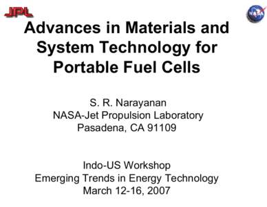 Battery and Fuel Cell TechnologyS. R. Narayanan ; 