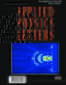 Articles published week of 26 MAY[removed]Volume 92 Number 21 APPLI E D PHYS ICS