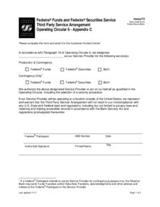 Fedwire Funds and Fedwire Securities Service Third Party Service Agreement OC 6 App C