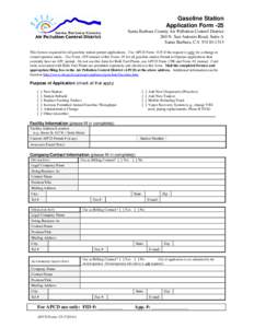 Gasoline Station Application Form -25 Santa Barbara County Air Pollution Control District 260 N. San Antonio Road, Suite A Santa Barbara, CA[removed]This form is required for all gasoline station permit applications. 