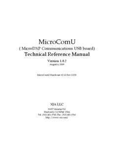 MicroComU  ( MicroDXP Communications USB board) Technical Reference Manual Version 1.0.2