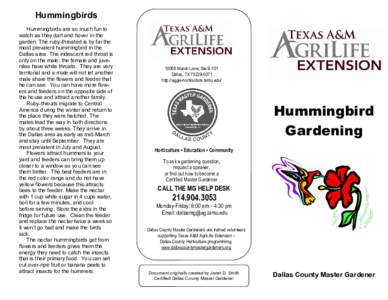 Hummingbird Gardening.2014