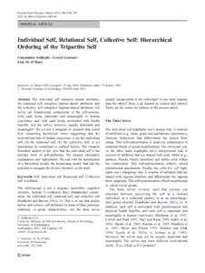 Psychol Stud (January–March):98–107 DOIs12646ORIGINAL ARTICLE  Individual Self, Relational Self, Collective Self: Hierarchical
