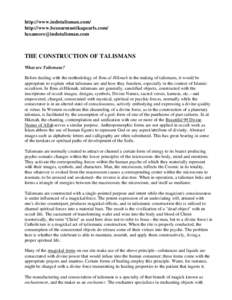 http://www.indotalisman.com/ http://www.bezoarmustikapearls.com/  THE CONSTRUCTION OF TALISMANS What are Talismans?