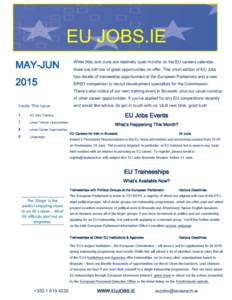 MAY / JUNPAGE 1 EU JOBS.IE MAY-JUN