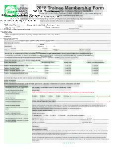 Trainee Membership Form Rockville Pike · Bethesda, MarylandPhone • Toll free: (HUMGENE • http://www.ashg.org/ Email: 
