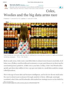 Woolworths Limited / Economy / Marketing / Business / Coles Group / Wesfarmers / Business intelligence / Woolworths Supermarkets / Flybuys / Coles Supermarkets / Loyalty program / Woolworths Rewards