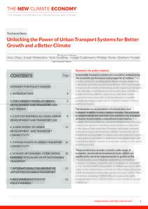 Technical Note  Unlocking the Power of Urban Transport Systems for Better Growth and a Better Climate Xiao Zhao, Anjali Mahendra, Nick Godfrey, Holger Dalkmann, Philipp Rode, Graham Floater