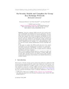 International Workshop on Security – Proceedings of IWSEC ’07 (October 29–[removed], Nara, Japan) A. Miyaji, H. Kikuchi and K. Rannenberg, Eds. Springer-Verlag, LNCS 4752, pages 292–307. On Security Models and Comp