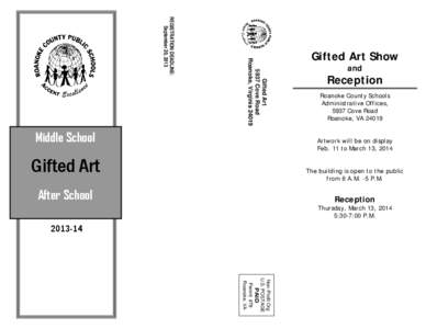 Gifted Art 5937 Cove Road Roanoke, Virginia[removed]REGISTRATION DEADLINE: September 20, 2013