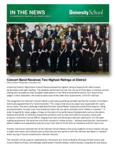 Concert Band Receives Two Highest Ratings at District | University School of NSU