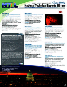 National Technical Reports Library  Newsletter volume 5 • number 3 • September 15th, 2012
