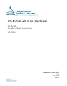 U.S. Foreign Aid to the Palestinians