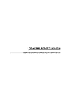 CIRA FINAL REPORTCOOPERATIVE INSTITUTE FOR RESEARCH IN THE ATMOSPHERE TABLE OF CONTENTS Page