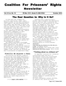 Coalition For Prisoners’ Rights Newsletter Vol. 41-xx, No. 10  PO Box 1911, Santa Fe NM 87504