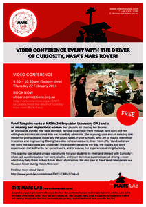 www.nbnmarslab.com  T: +E:   VIDEO CONFERENCE EVENT WITH THE DRIVER