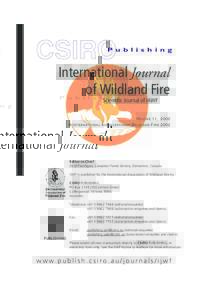 P u b l i s h i n g  International Journal of Wildland Fire Scientific Journal of IAWF