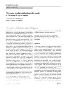 Mycol Progress:1020 DOIs11557ORIGINAL ARTICLE  Molecular markers delimit cryptic species