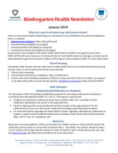 CVHD Kindergarten Newsletter