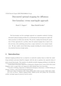 CDAM Research Report LSE-CDAMpp)  Discounted optimal stopping for diffusions: free-boundary versus martingale approach Pavel V. Gapeev∗