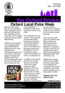 ISSUE 56 May - June 2009 the Oxford Drinker  Oxford Local