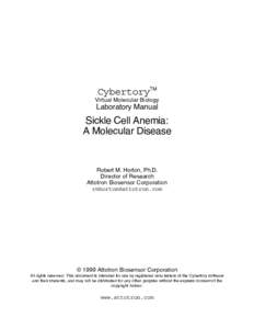 CybertoryTM Virtual Molecular Biology Laboratory Manual  Sickle Cell Anemia: