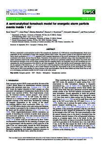 J. Space Weather Space Clim[removed]A08 DOI: [removed]swsc[removed]  R. Vainio et al., Published by EDP Sciences 2014 OPEN