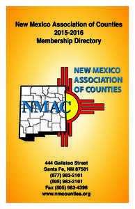 New Mexico Association of CountiesMembership Directory NEW MEXICO ASSOCIATION