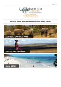 Page |1  Amboseli, Maasai Mara and Diani Beach Flying Safari - 9 Nights Page |2