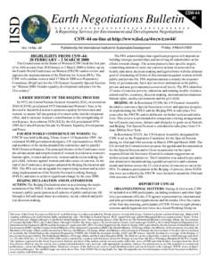 Earth Negotiations Bulletin  CSW-44 #1  .A Reporting
