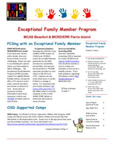 Exceptional Family Member Program MCAS Beaufort & MCRD/ERR Parris Island PCSing with an Exceptional Family Member EFMP MCAS Beaufort, MCRD/ERR Parris Island