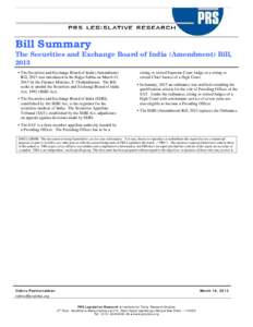 Microsoft Word - BillSummary-SEBIAmendment.doc
