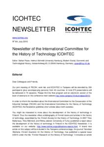 ICOHTEC NEWSLETTER www.icohtec.org No 64, JulyNewsletter of the International Committee for