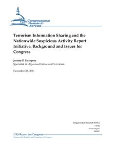 Terrorism Information Sharing and the Nationwide Suspicious Activity Report Initiative