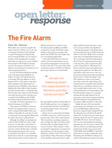 DAVID H. WIDMER, PLS  open letter: response The Fire Alarm Dear Mr. Cheves: